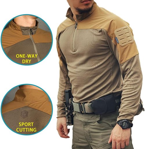 EMERSONGEAR Tactical Quick Dry Long Sleeve Shirt - Ideal for Airsoft, Paintball & Hiking | Men's Gym Tee