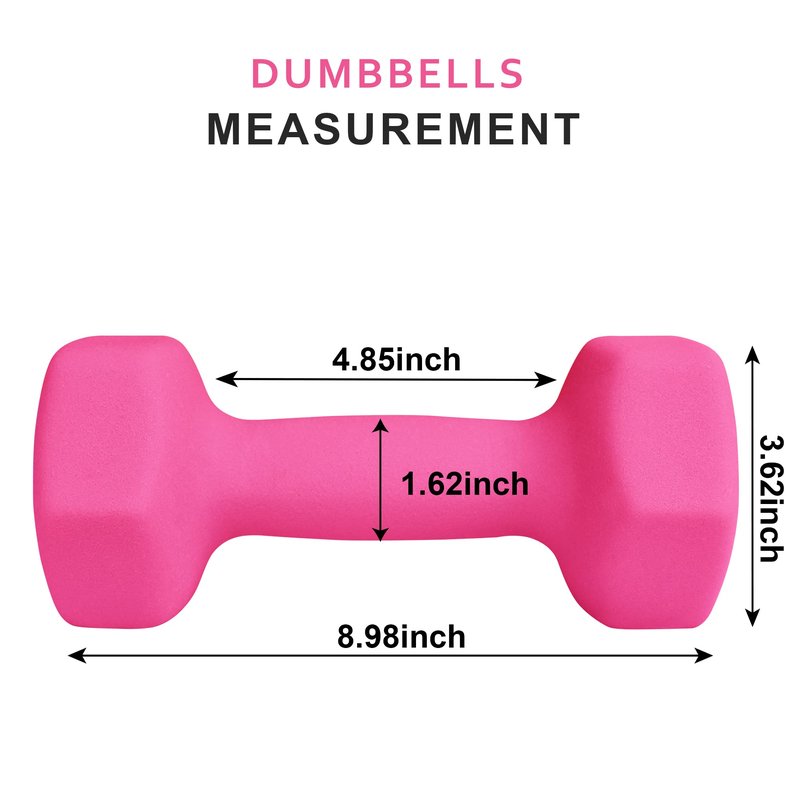 Balelinko Home Gym Equipment Workouts Strength Training Weight Loss Pilates Weights Yoga Sets Weights for Women, Men, Seniors and Youth, 9LB Pink, Pair