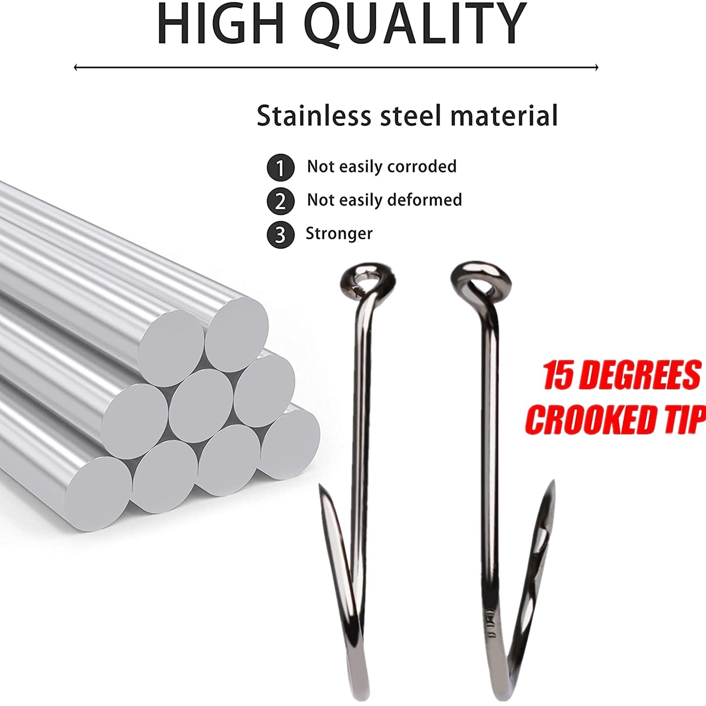 DAMIDEL 200Pcs/Box（Size:10/0... to...1/0 Strong Octopus Fishing Hooks, Forged Steel/Barded Design, Off-Set Point/Closed Eye, Strong/Sturdy, 10/0 8/0 6/0 5/0 4/0 3/0 2/0 1/0 Mixed Packaging