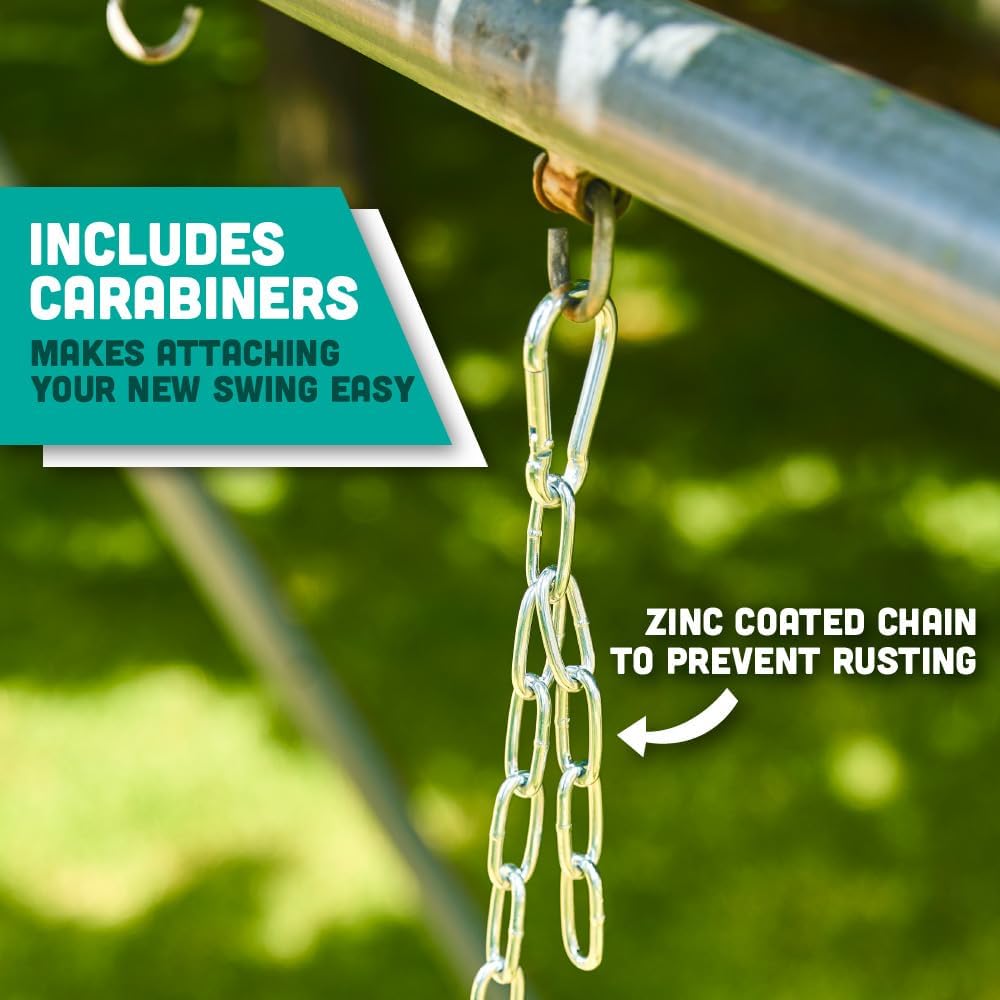 Squirrel Products Premium High Back Toddler Swing Seat - Easy Install with Plastic Coated Chains - Green