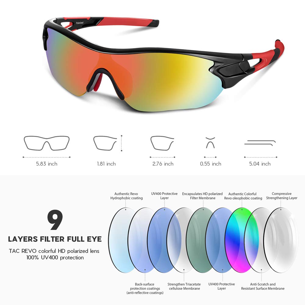 BEACOOL Polarized Sports Sunglasses for Men Women Youth Baseball Cycling Running Driving Fishing Golf Motorcycle TAC Glasses