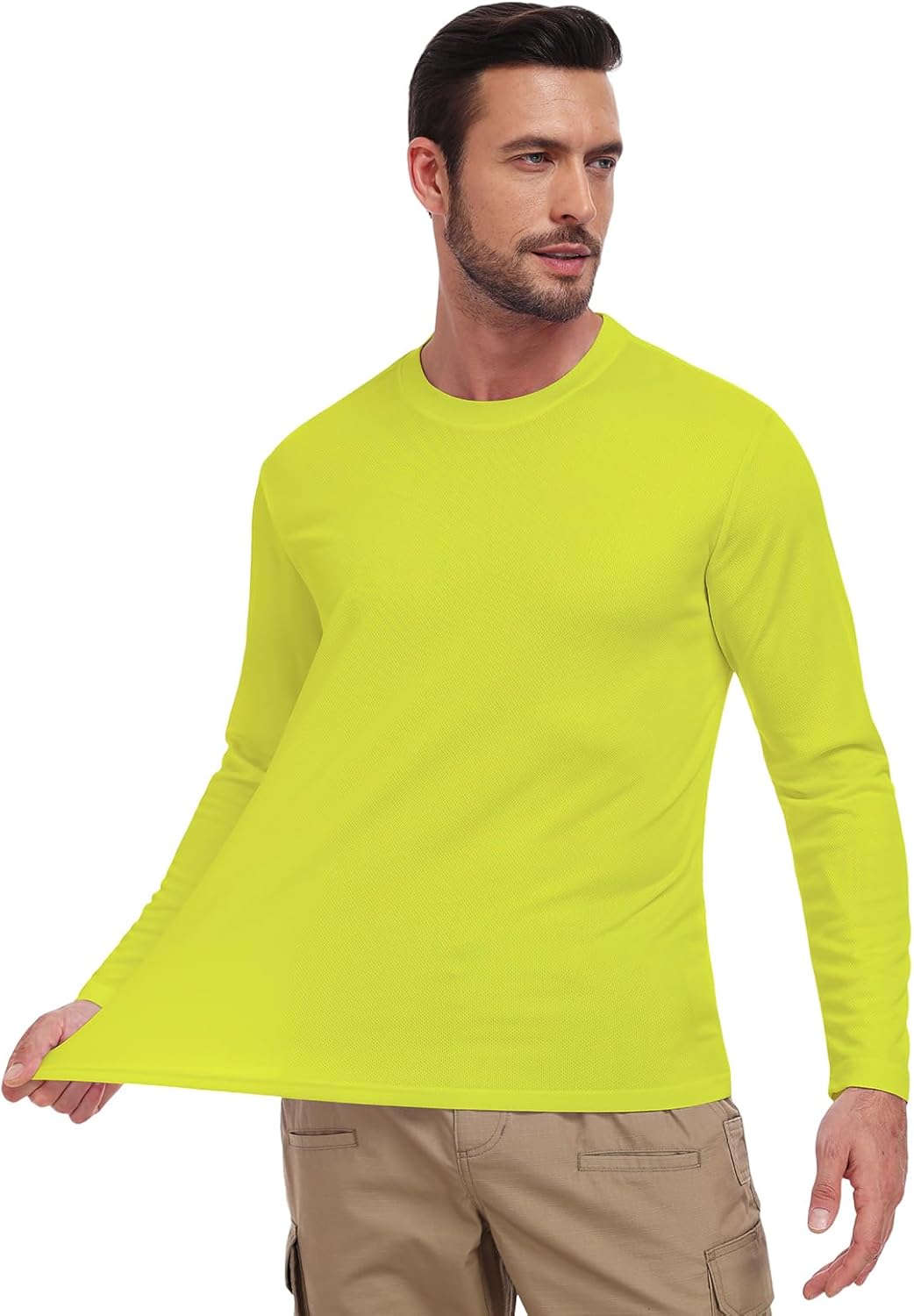 Men's UPF 50+ Long Sleeve Tee Shirts UV Sun Protection Quick Dry Tee Shirt Swim Athletic Running Workout