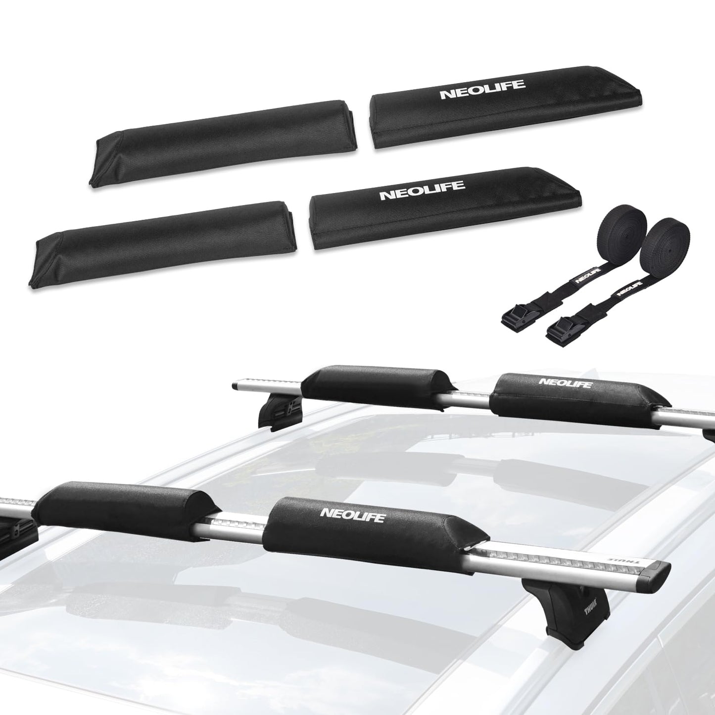 WONITAGO Soft Roof Rack Pads for Surfboard, SUP Paddleboard and Snowboard