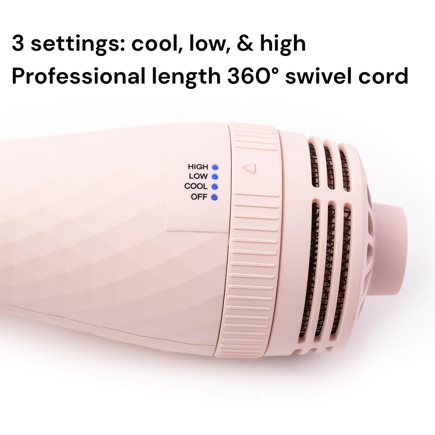 L'ANGE HAIR Le Volume 2-in-1 Titanium Blow Dryer Brush | Frizz Control Blowout Hair Dryer Brush For Drying And Straightening | Volumizing Hot Air Styler For All Hairstyles | Oval Barrel | Blush - 75mm