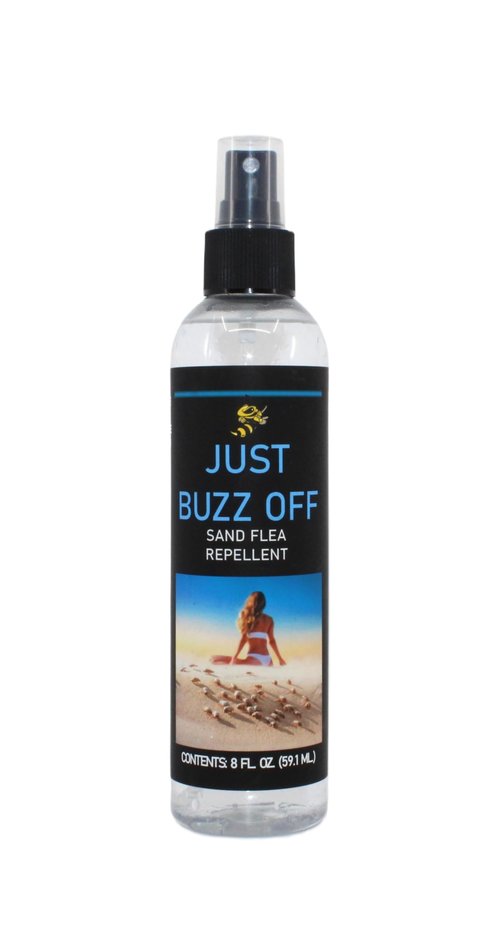 JUST Buzz Off Sand Flea Repellent - All Natural, DEET-Free, PICARIDIN Free - 8 FL. OZ. - Large