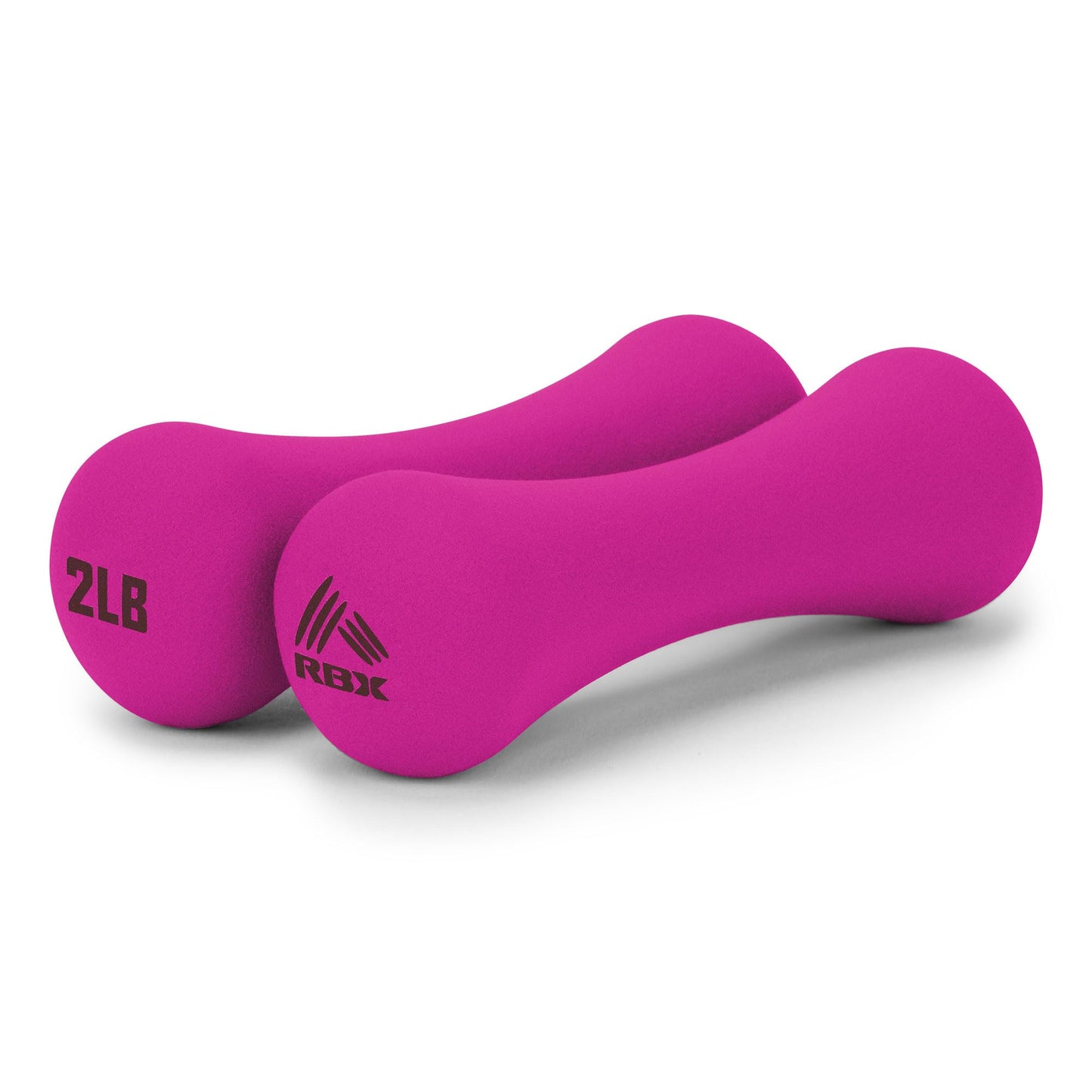 RBX Hand Weights, Neoprene Hand Weights for Home Workouts, Cardio & Strength Training, Home Gym Equipment (Bright Pink, 4LB (2lb each))