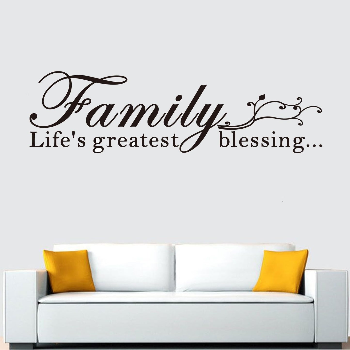 Inspirational Family Wall Stickers for Bedroom: Home Quotes Motivational Vinyl Art Wall Decals for Living Room Kitchen Apartment Bathroom - Family Life's Greatest Blessing 25" X 7"