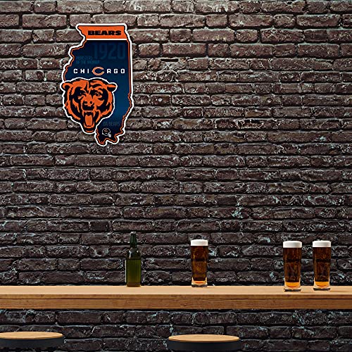 Chicago Bears Felt Pennant - NFL State Shape Wall Decor