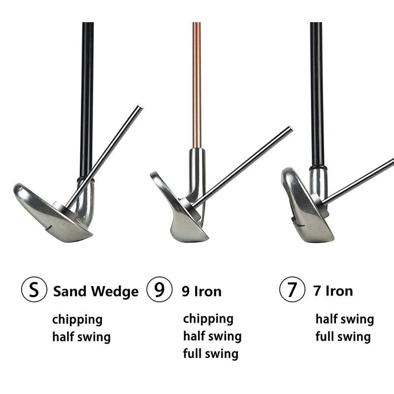Golf Swing Trainer 9 Iron Flexible Shaft Training Aid Golf Swing Training Club -OLE ANDIGO Golf Equipment for Improve Strength Rhythm,Chipping,Half Swing,Full Practice-Training Manual