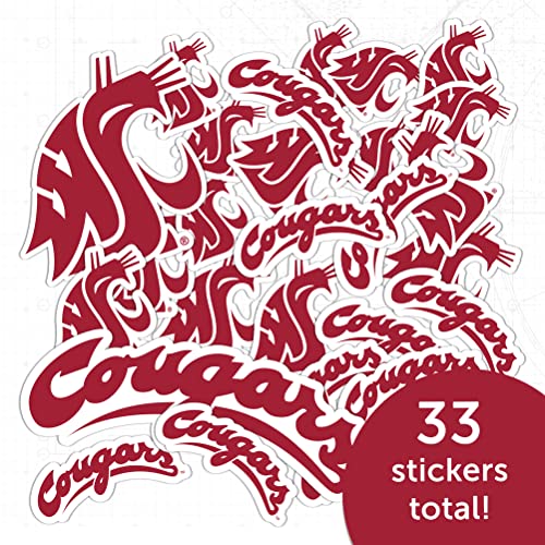Washington State University Cougars Sticker Sheet 8.5x11 inches - Official Licensed Vinyl Decal