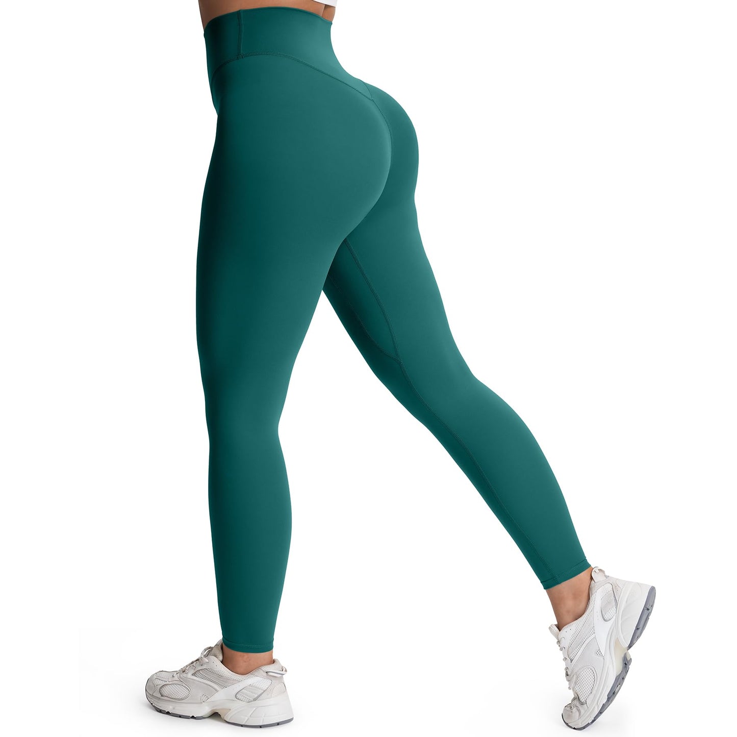 Aoxjox High Waisted Workout Leggings for Women Tummy Control Buttery Soft Yoga Metamorph Deep V Pants 26" (Deep Lagoon, Small)
