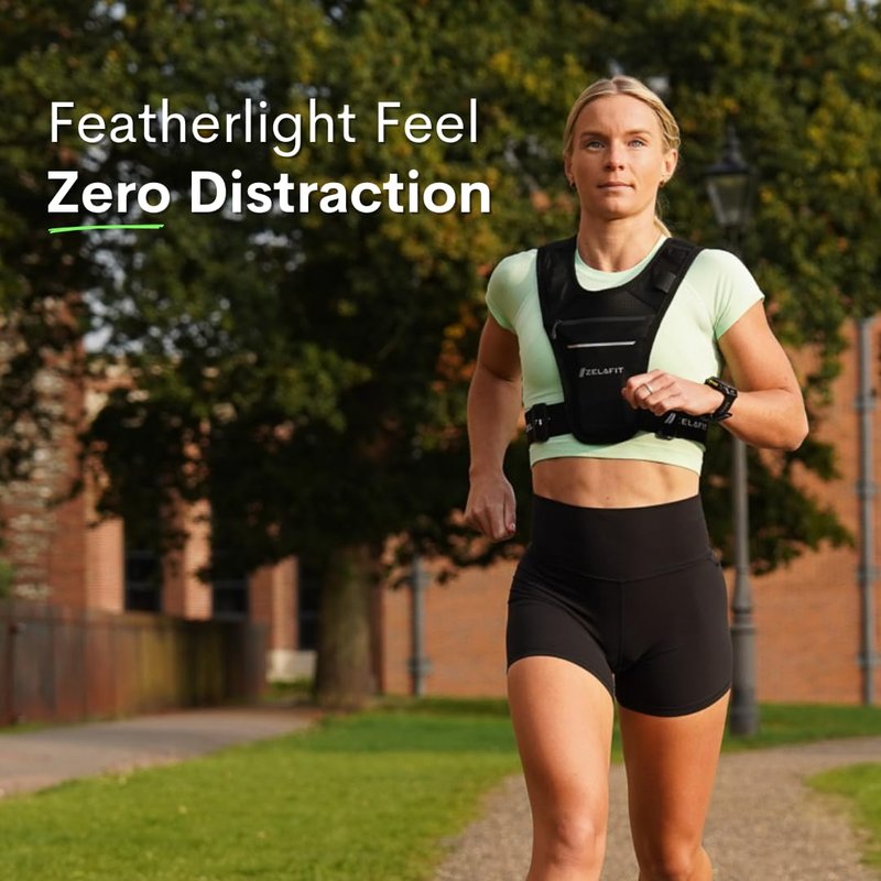 ZelaFit™ Running Phone Holder Vest for Women & Men – Lightweight Running Gear and Everyday Running Essentials – Chest Rig Phone Holder for Running (Black)