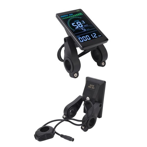 M6C Electric LCD Display Meter ABS, Electric Display Screen Control Panel with 6 Pin Cable Headlight Connector for 24V 36V 48V 60V