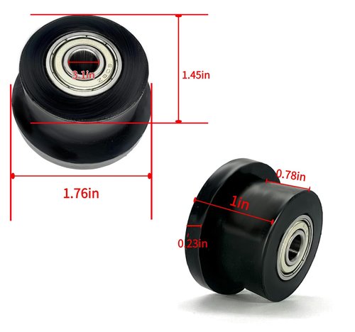 HCLLPS 4-Pack Universal Gym Machine Roller Wheels - Heavy-Duty Black Plastic Rollers for Multi-Model Home Fitness Equipment, Direct Replacement for Worn Exercise Machine Components