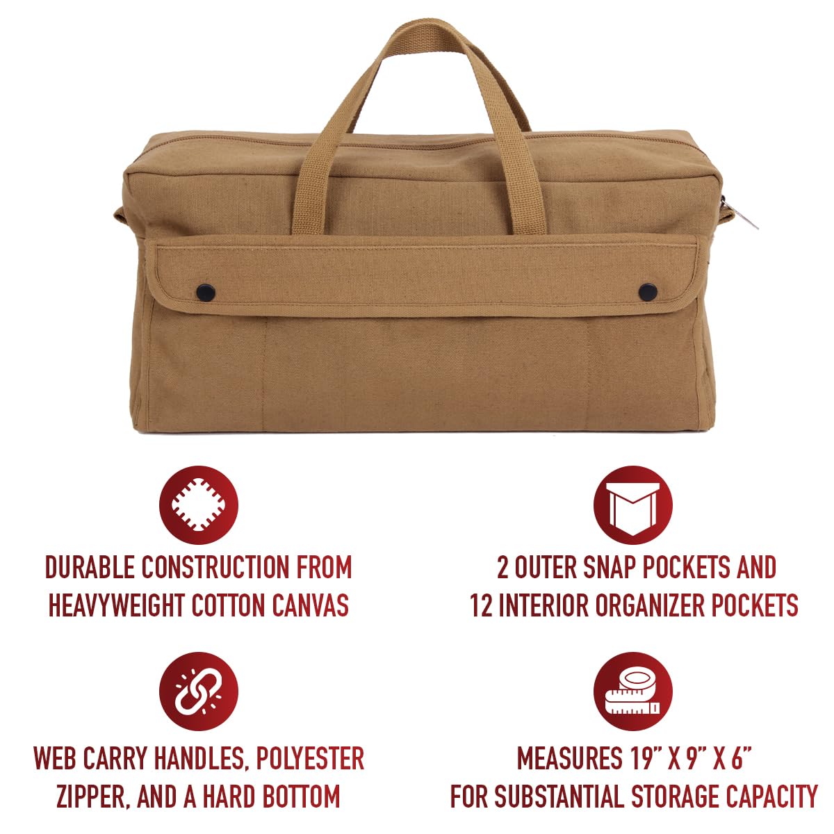 Rothco Canvas Jumbo Mechanic Tool Bag (Coyote Brown)