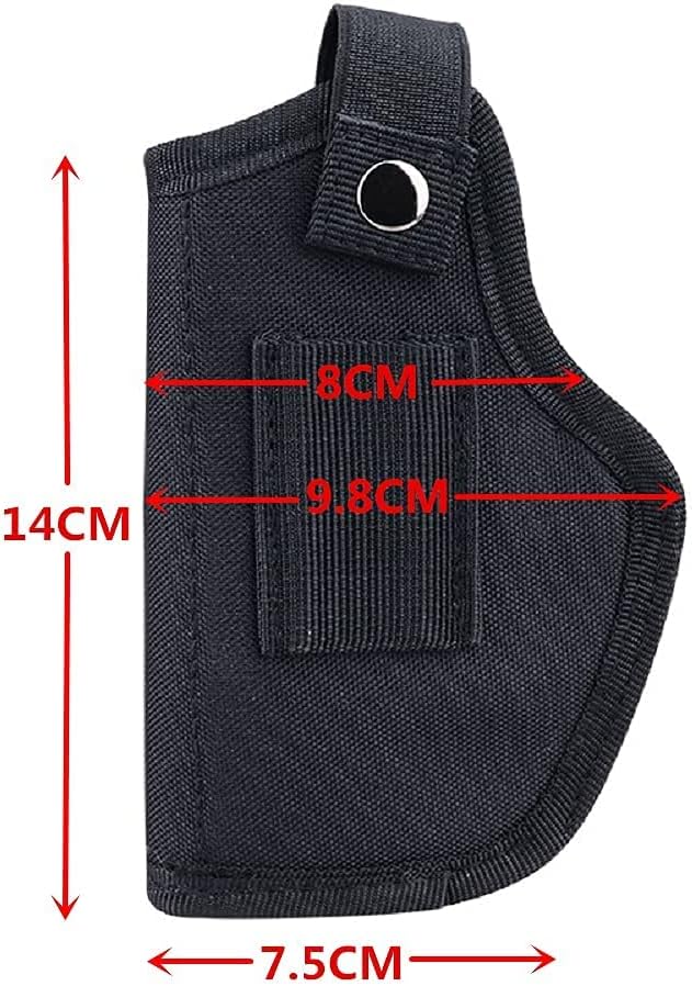 Skiennix Universal Gun Holster - Concealed Carry for Right/Left Hand Draw | Fits Subcompact & Compact Handguns - Black