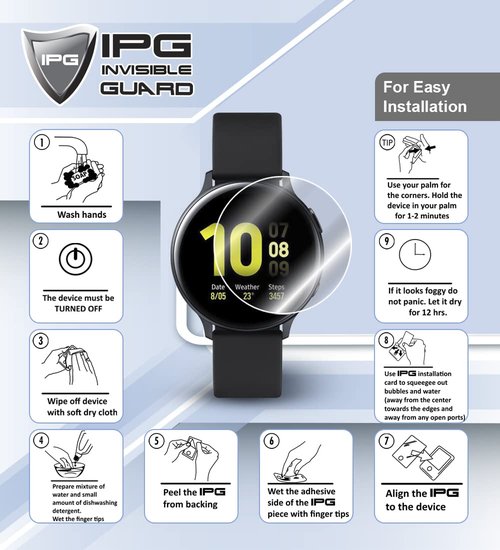IPG for Garmin Forerunner 570-47mm Hydrogel Screen Protector (2 Units) Invisible HD Clear Film Anti Scratch Guard-Smooth/Self-Healing/Bubble for Forerunner570-47mm