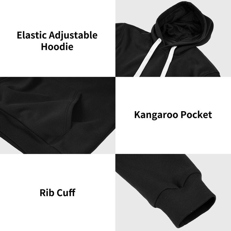 Nothinchan Men's Tracksuit 2 Piece Hoodie Sweat Athletic Sweatsuit Fleece Casual Running Jogging Sport Suit Sets(Black,XL)