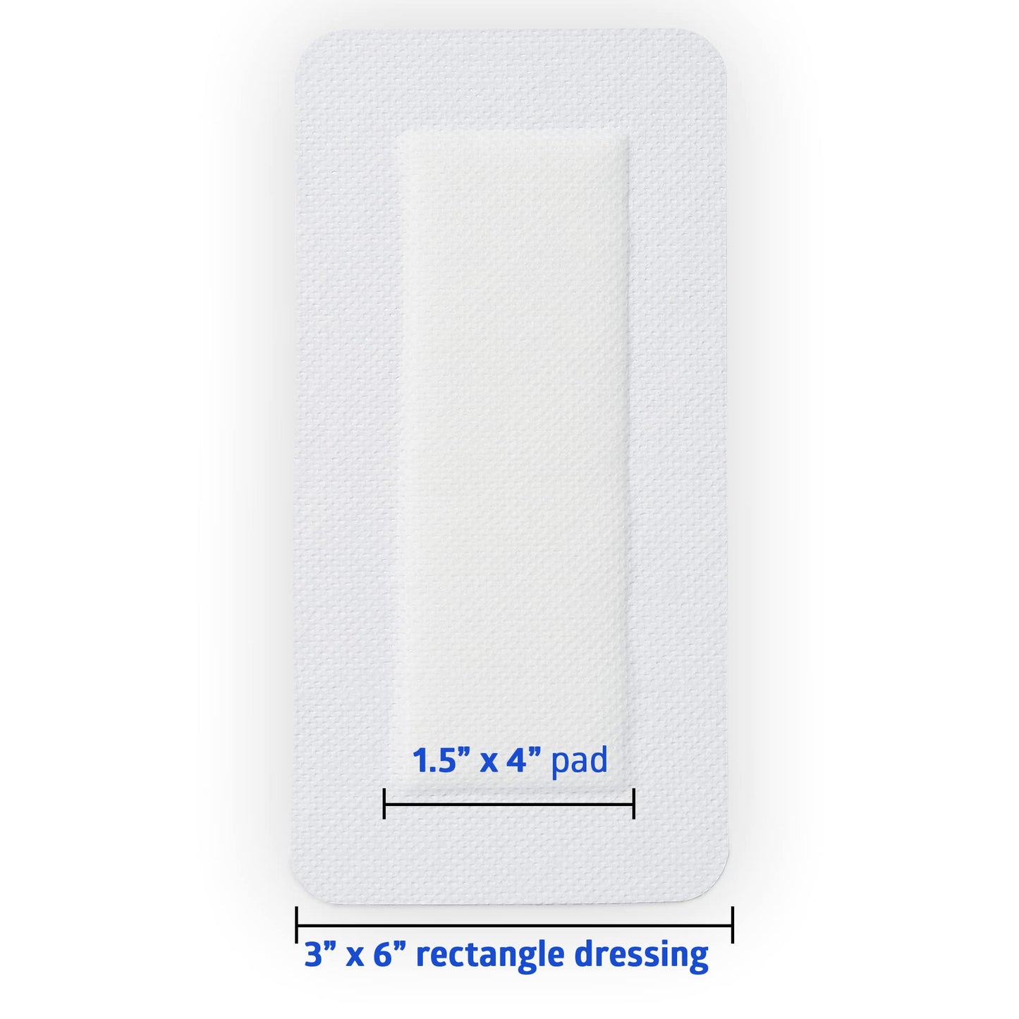Medline Sterile Bordered Gauze, 3" x 6" with 1.5" x 4" Pad (Pack of 15)