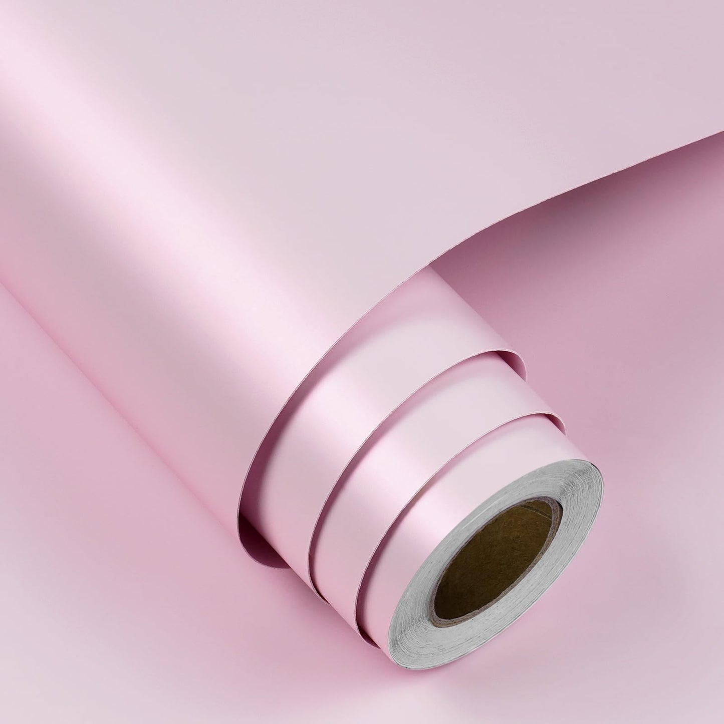 FunStick Satin Light Pink Wallpaper Peel and Stick Thick Pink Contact Paper for Cabinets Desk Appliances Refrigerator Vinyl Wrap Removable Wall Paper for Girls Bedroom Bathroom Wall Covering 15.8"x80"