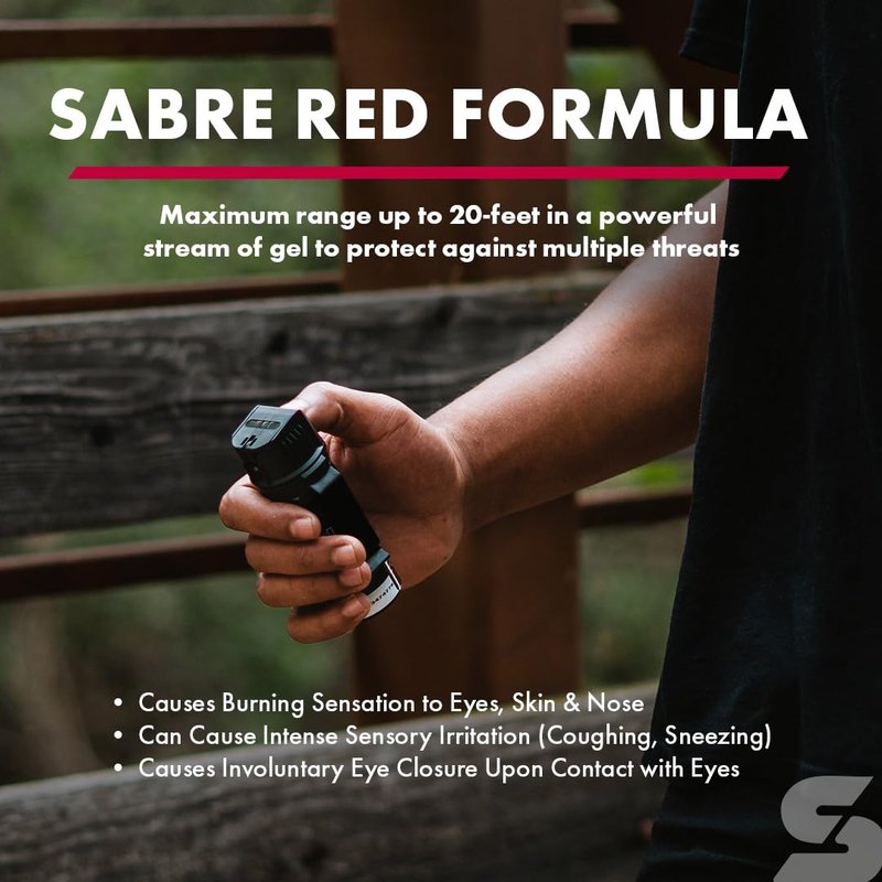 SABRE Crossfire Pepper Gel, Deploys At Any Angle, Maximizes Target Acquisition Against Multiple Threats, Belt Clip For Easy Carry, Fast Flip Top, Max Police Strength OC, Pepper Spray Option 1.5 fl oz