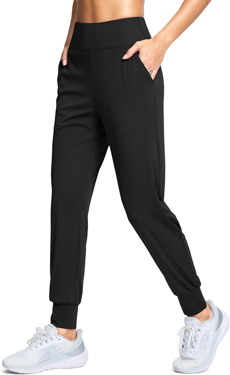 SANTINY Women's Joggers - Lightweight High Waisted Athletic Pants with Pockets for Yoga & Travel