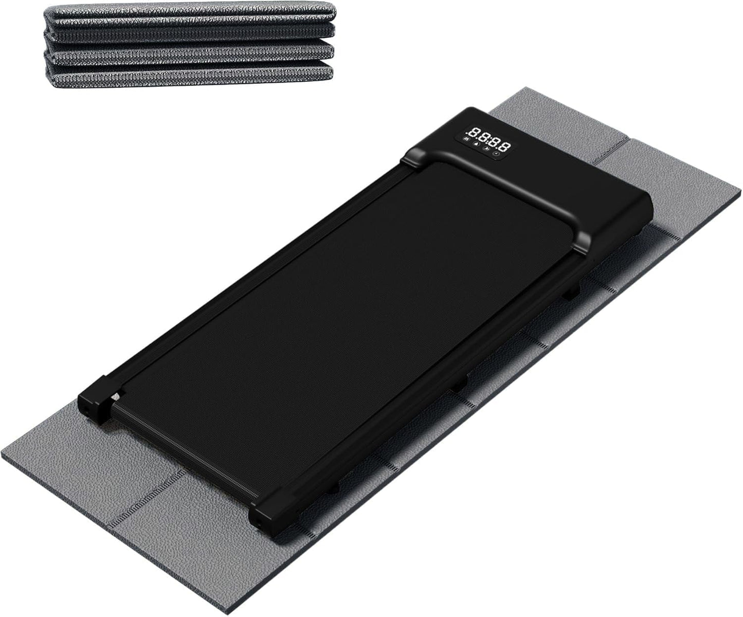 Regine Switzerland Treadmill Mat - Non-Slip Exercise Equipment Pad for Carpet & Hardwood Floors | 68x24, 1/4" Thick, Grey