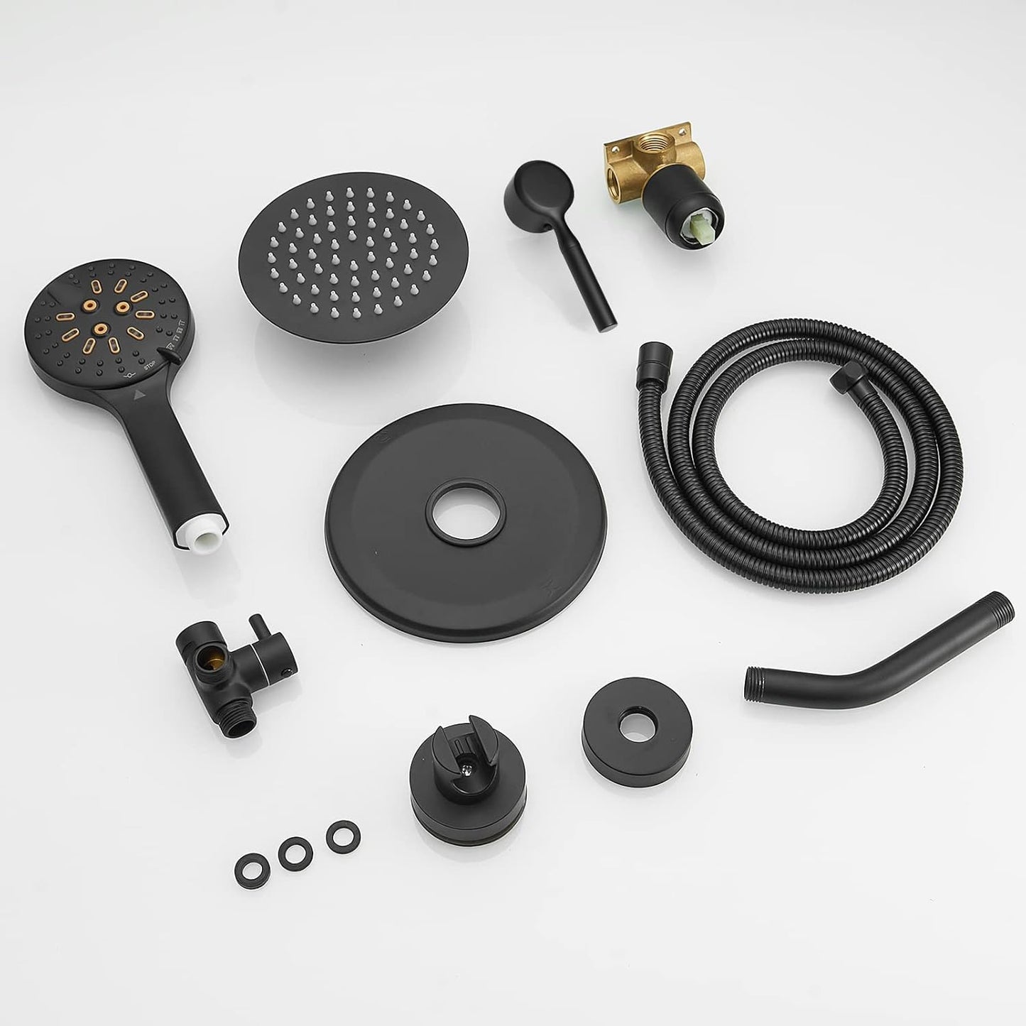 High Pressure 6-Inch Rain Shower Head & Faucet Set with Valve - Modern Bathroom Fixtures