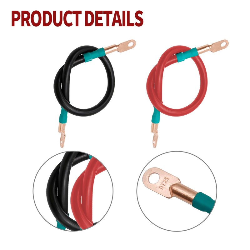 SYOWADA 36Ft Black Cable with 38Ft Red Cable Pure Copper Universal Battery Cable for Golf Carts Replacement for Yamaha EZGO Motor Battery Connection Cables