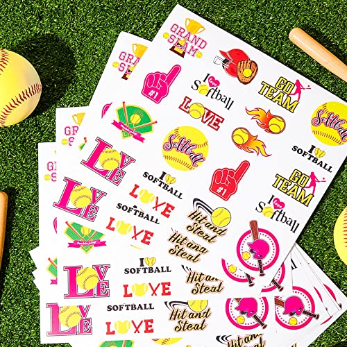 240 Pcs Softball Stickers - Fun Quotes & Decals for Helmets, Bottles, Cars