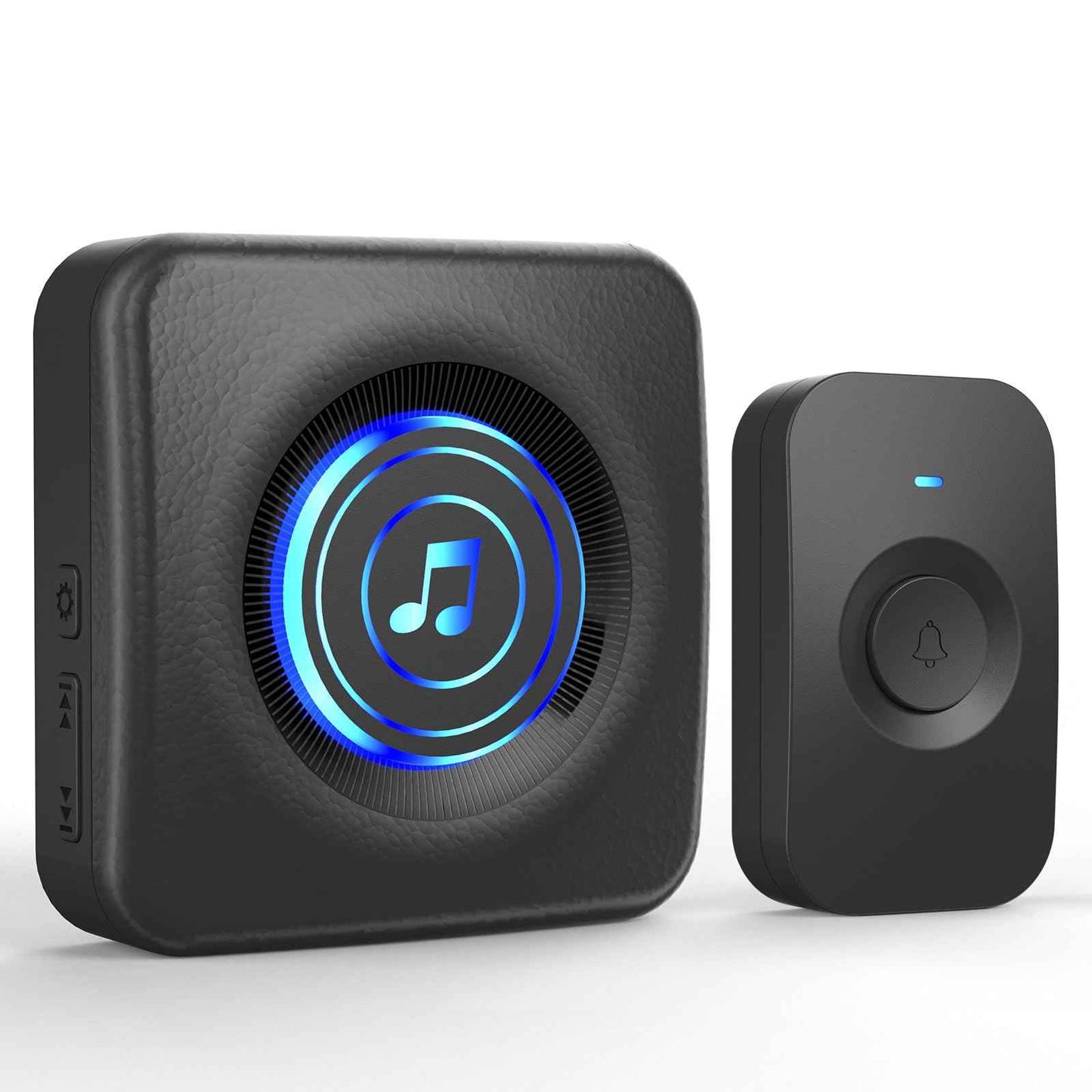 Wireless Doorbell with 3 receivers 1 Button,IP55 Waterproof,1300 FT/400M Remote Doorbell,38 Chimes 8 Volume,Colorful LED Flashing,110 db Loud Volume,For Home/Classroom (1 Receivers +1Buttons black)