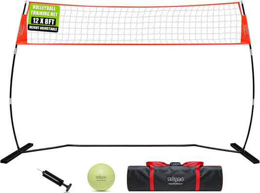 Portable Volleyball Net for Backyard - 12FT Net and Height Adjustable Pole