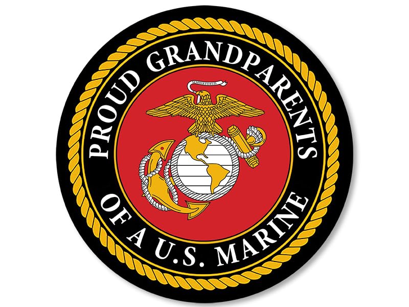 Proud Grandparents of a US Marine Vinyl Decal Sticker - 3 Inch