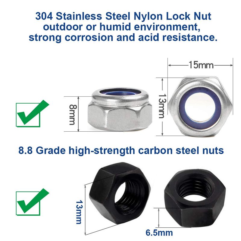 Pro Scooter Axle M8 8mm X 28mm-130mm Multiple Size 12.9 Grade Carbon Steel for Front Rear Wheel Freestyle Scooter Grinds