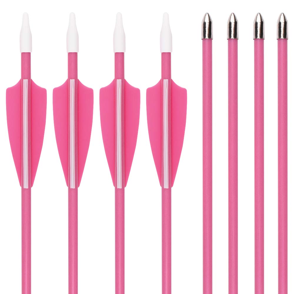 Archery Youth 24 26 28 Inch Fiberglass Archery Targeting Arrows for Youth Practise Recurvebow Compound Bow Shooting
