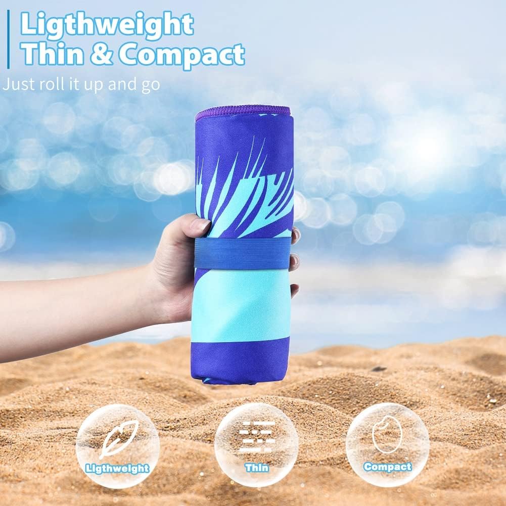 Skiennix Microfiber Beach Towels - XL Lightweight & Sand-Free | 71"x32" for Travel, Gym & Camping