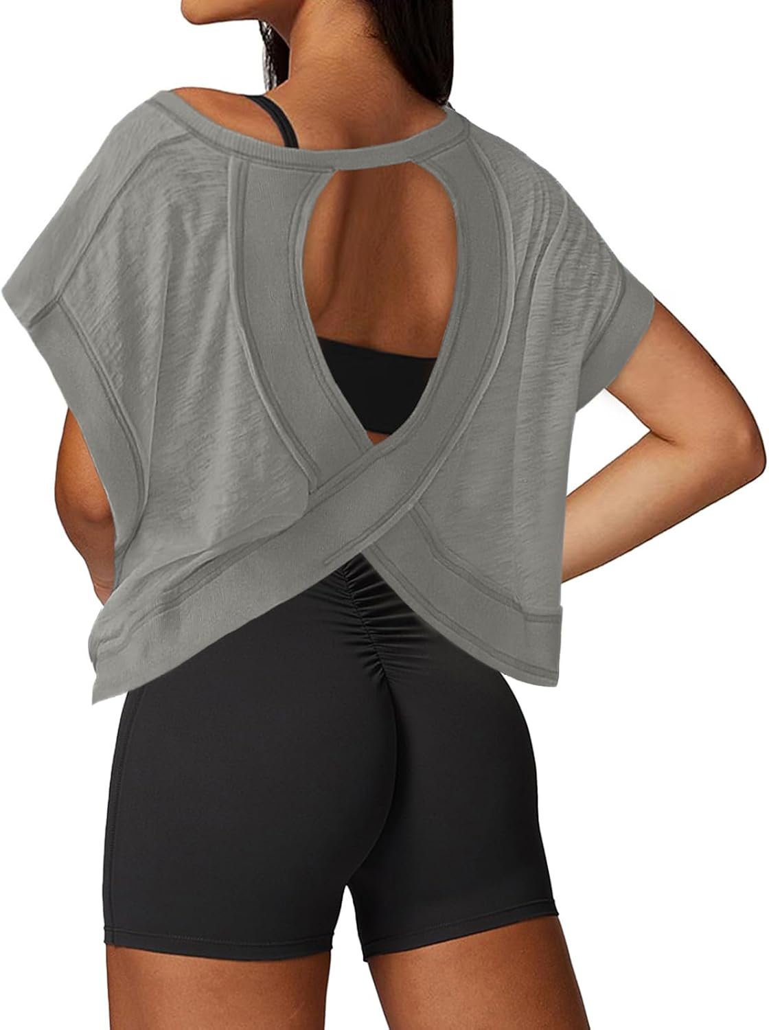 UNIANKIYA Workout Tops for Women - Loose Fit Athletic Crop Tee for Gym & Yoga | Short Sleeve Design
