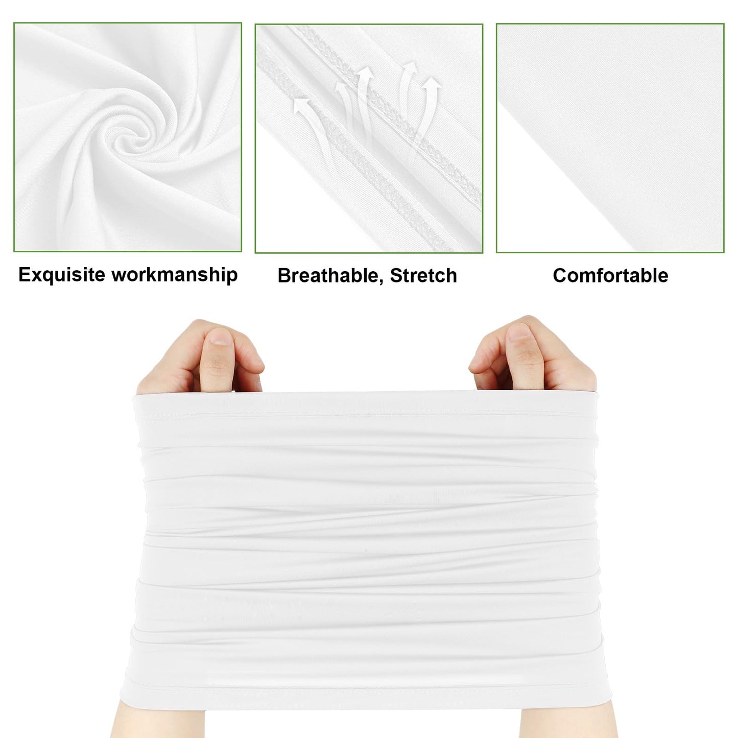 Geyoga 6 Pieces Summer UV Protection Cooling Neck Gaiter Face Clothing Neck Gaiter Mask Scarf Sunscreen Breathable Bandana(White)
