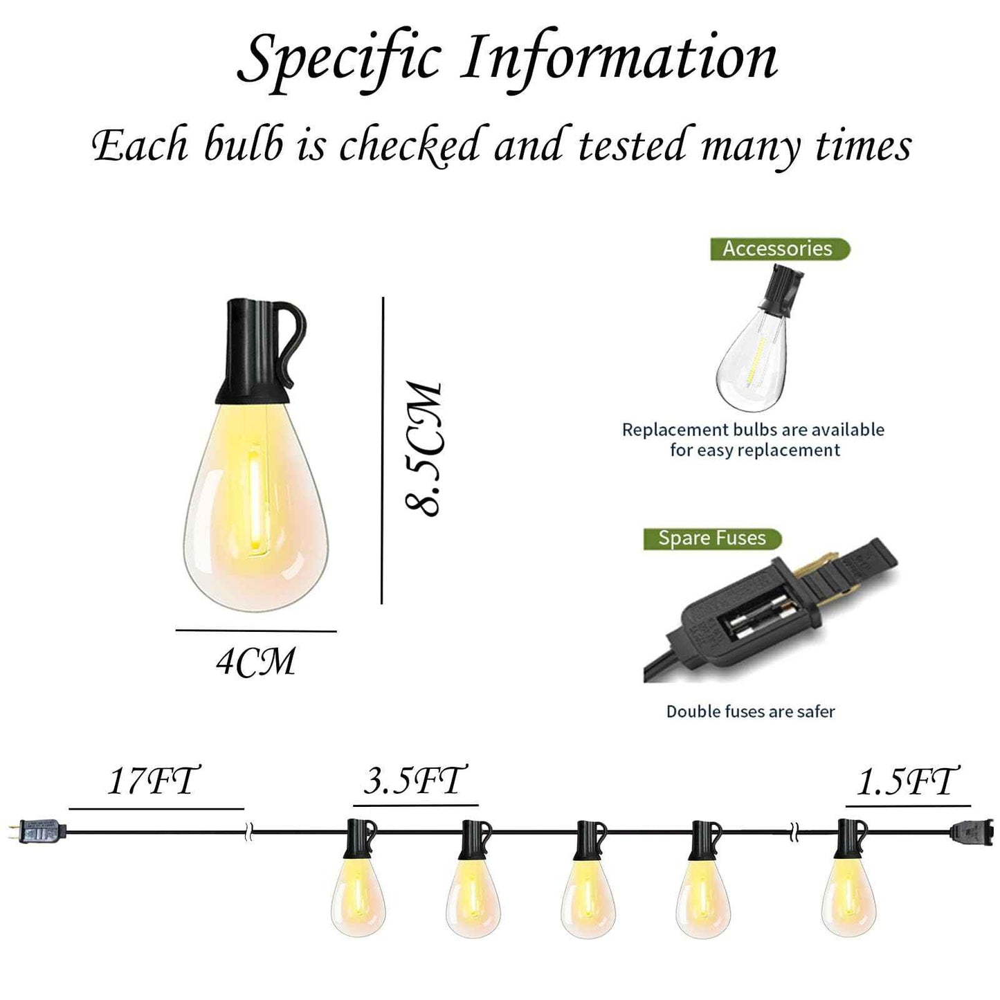 REEMEER 60FT Outdoor String Lights S11 LED Patio with 17 Plastic Bulbs(1 Spare),Waterproof Connectable Hanging Lights for Backyard Porch Balcony Party Decor