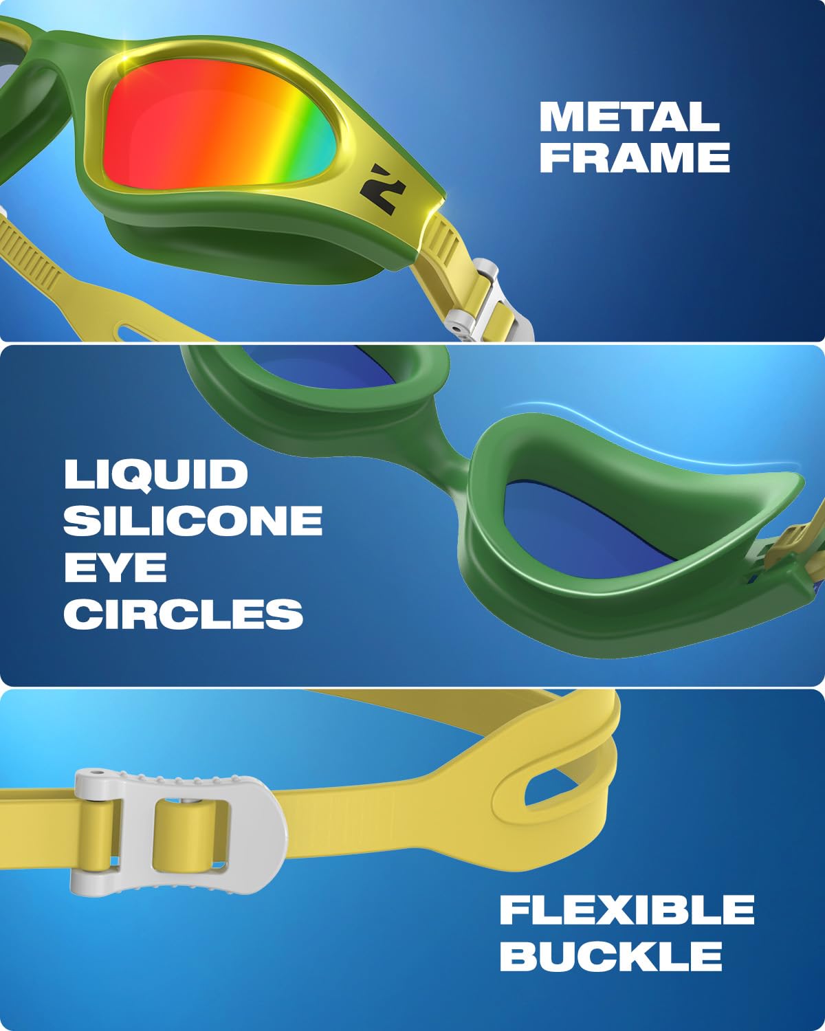 ZIONOR G1 Nava Hydrophilic Nano-Coated Super Anti-Fog Swim Goggles, Clear Vision, Leakproof for Men Women
