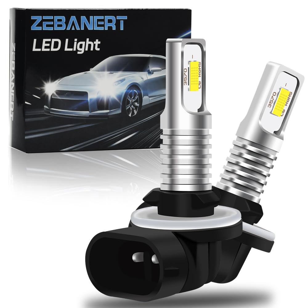 ZEBANERT 881/894/896 Fog light bulbs Fit For Golf Cart EZGO, Club Car DS & Precedent, 400% Brighter 8000 Lumens 6000K White， Plug and play(Pack of 2)