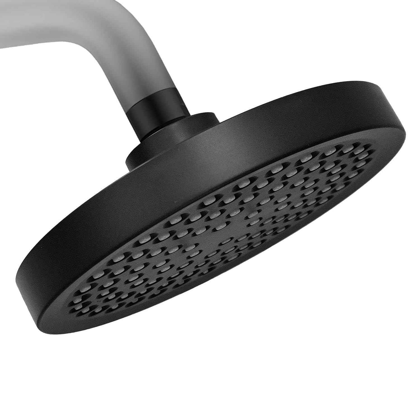 Shower Head High Pressure Rain Premium Quality Luxury Design Anti-Clogging Silicone Nozzles Adjustable Replacement for Bathroom Shower Heads (6 inch Round) (Matte Black)