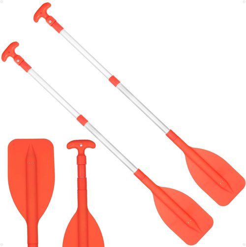 Five Oceans Telescoping Paddle - Emergency Boat Paddle, Floating Orange, Extends 21" to 42" for Easy Storage