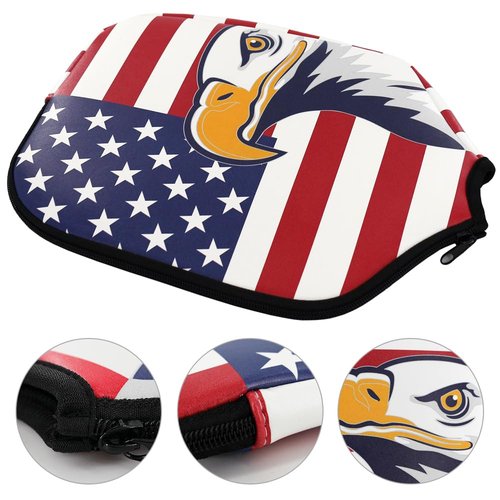 GOLTERS Pickleball Paddle Cover 11.8” L x 9" W American Flag Eagle Pattern Perfect For Most Paddle PU Leather Paddle Cover Protect Your Paddle From Scratches Dings and Dents (Eagle)