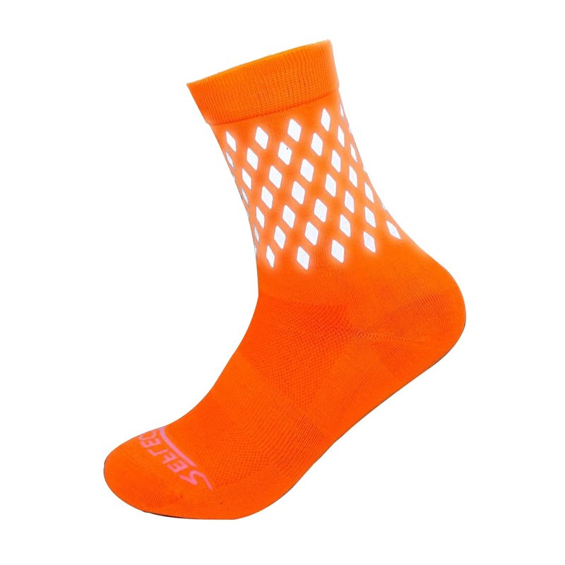 ReflecToes Reflective Socks, Orange – High Visibility Socks For Running and Cycling–for Night Runners, Bikers, and Outdoor Athletes (Orange, Medium)