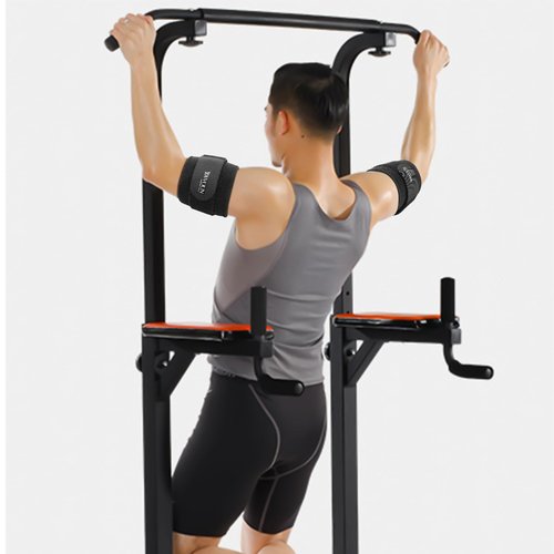 Tendonitis - Bicep ＆ Tricep Compression Sleeve/Wrap - Tricep Tendonitis, Bicep Tendonitis - Pain Relief for Bicep and Triceps Muscle Strains, Compression Arm Support (Black, 8.3" - 13.7" × W 3.93")