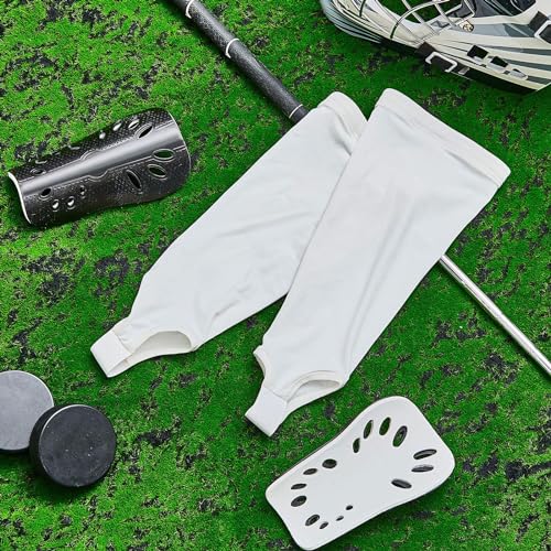 Unisex White Field Hockey Shin Guard Sleeves - 3 Pairs, Breathable & Durable