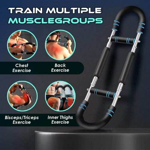 Twister Arm Trainer 60-110 lbs for Men & Women, Alloy Steel Power Twister Bar, Chest & Arm Workout Equipment, Portable Upper Body Strength Training Tool with Anti-Slip Handles & Storage Bag