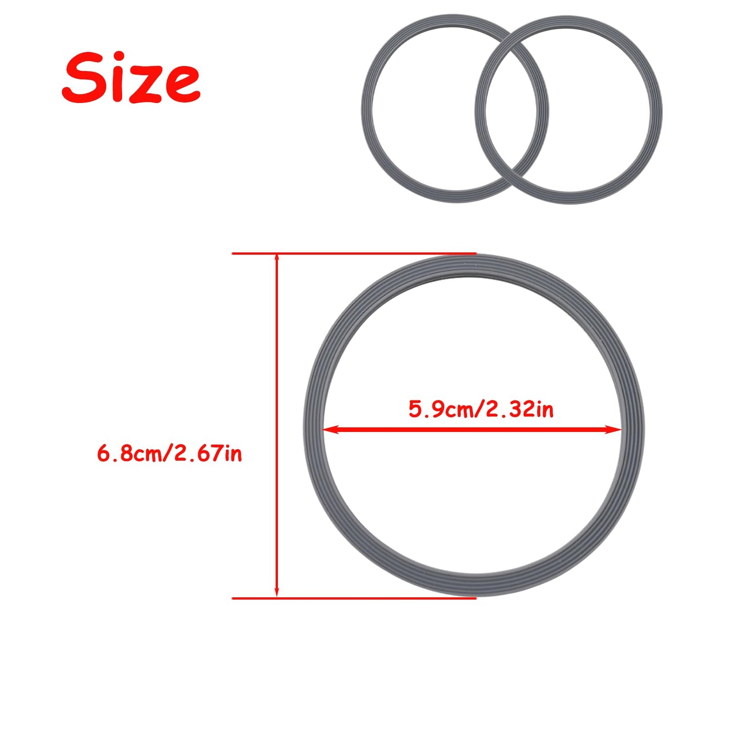 6 Pack Water Bottle Gasket Replacement for Owala FreeSip 19/24/32/40oz,Silicone Lid Seal O Ring,Sealing Gaskets Replacement Accessories Compatible with Owala FreeSip Stainless Steel Cup(Grey)