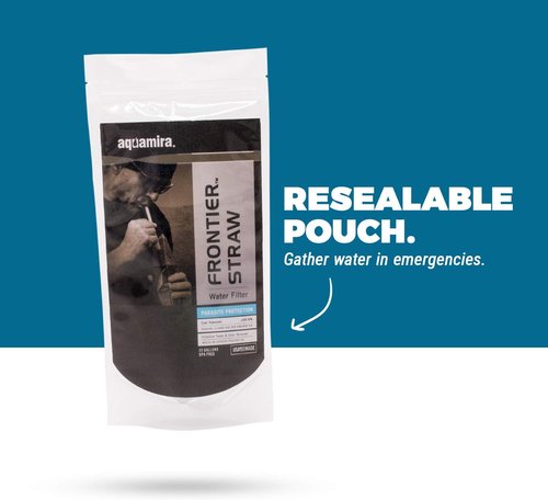 Aquamira Frontier Emergency Water Filtration Straw - Compact & Portable Water Purification Solution